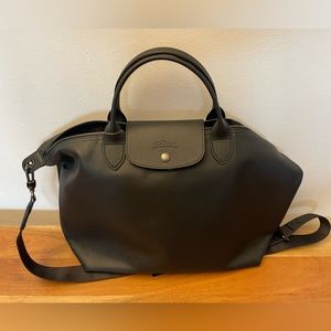 New! Soft Beauty cowhide leather Longchamp black bag